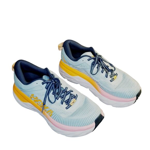 Hoka Bondi 7 Women's Size 10 Wide Blue Orange Running Shoes Sneakers 1110531BHBI - Picture 2 of 7